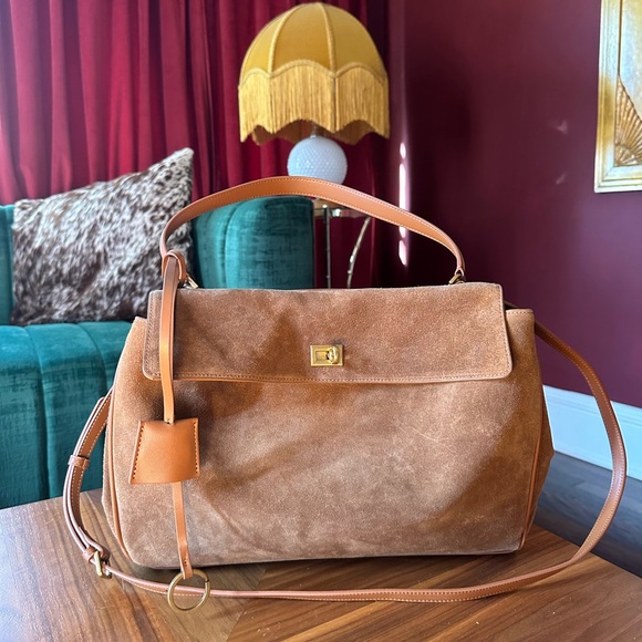 unbranded Handbags - Brown Handbag Kelly Top Handle 2Way Purse Medium Size